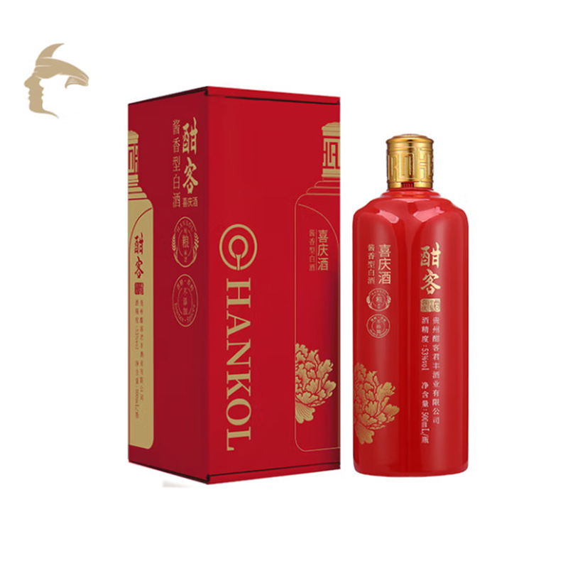 酣客 喜庆酒 酱香型白酒 53度 500mL 单瓶装 2024版 婚宴用酒（单支红盒款）